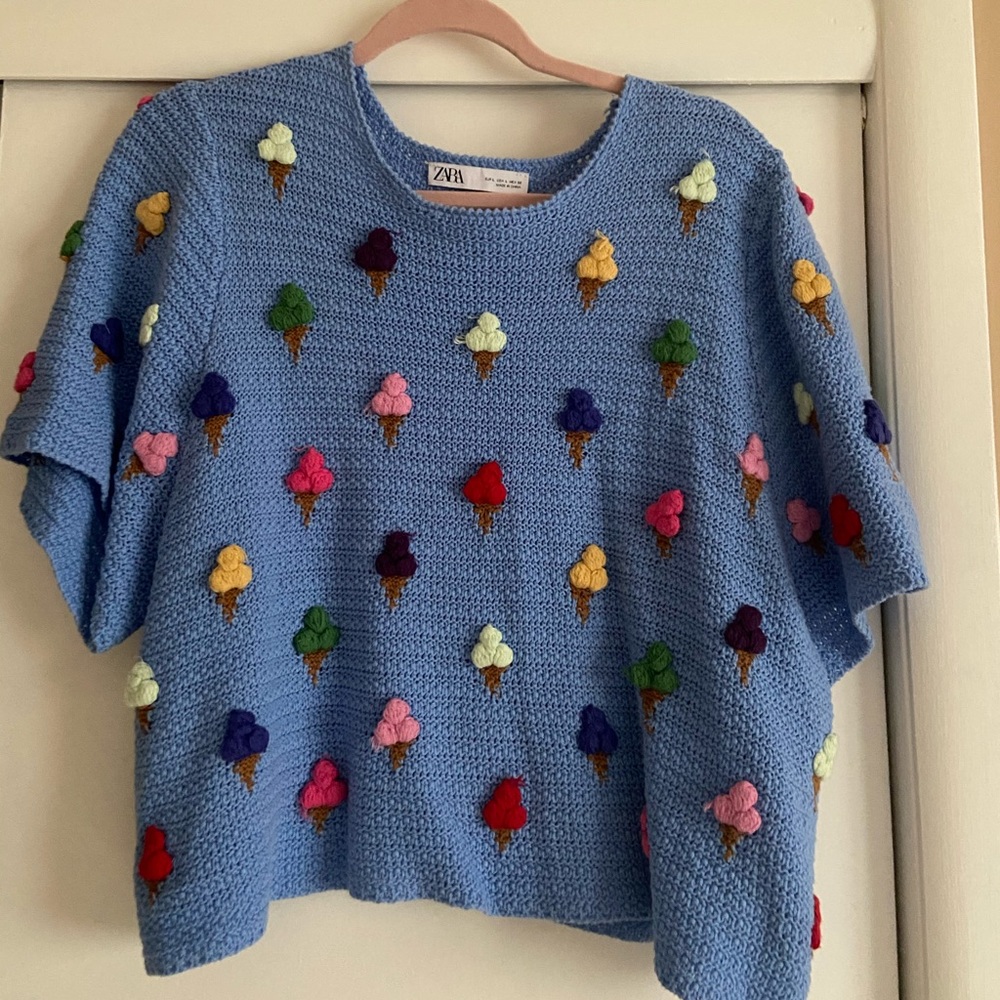 zara cropped knit top